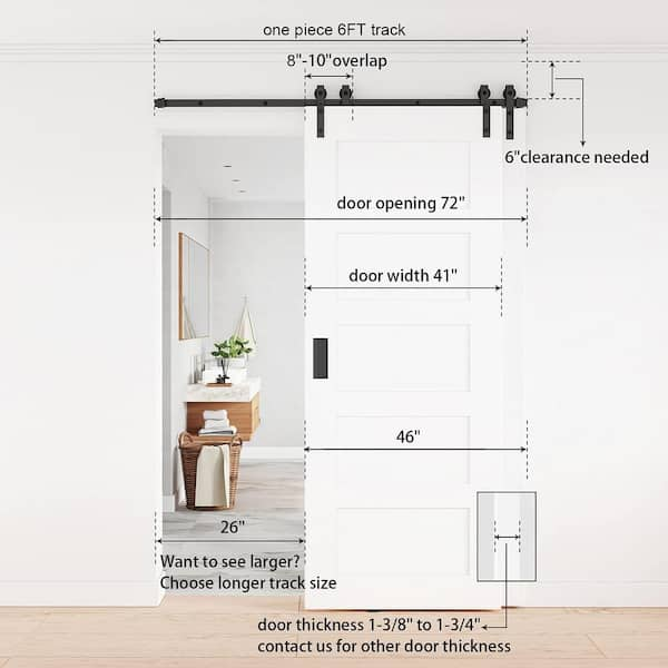 Winsoon 6ft 72 In Single Track Bypass Barn Door Hardware Double Doors Kit Sliding One Track Antique Roller For Cabinet Closet Gcm4994 1 The Home Depot