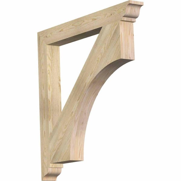 Ekena Millwork 4 in. x 38 in. x 38 in. Douglas Fir Westlake Traditional Rough Sawn Bracket