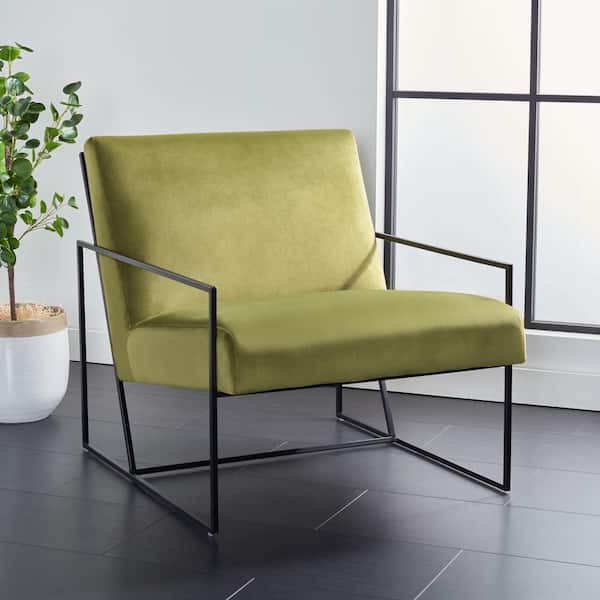 Atheris Green/Black Velvet Arm Chair