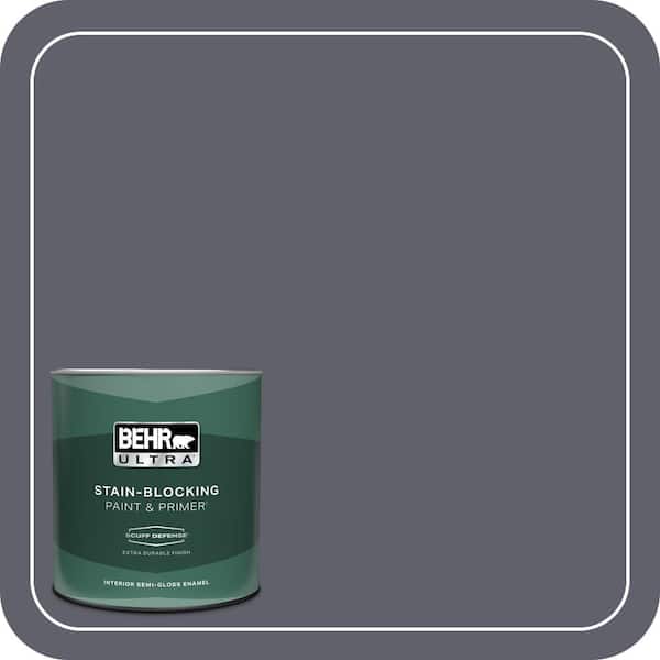 BEHR ULTRA 1 qt. #N540-6 Script Ink Extra Durable Semi-Gloss Enamel Interior Paint & Primer