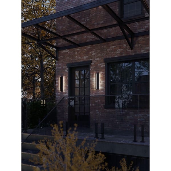 AFX Ryan Black Outdoor Sconce 24 in. Hardwired with Integrated LED