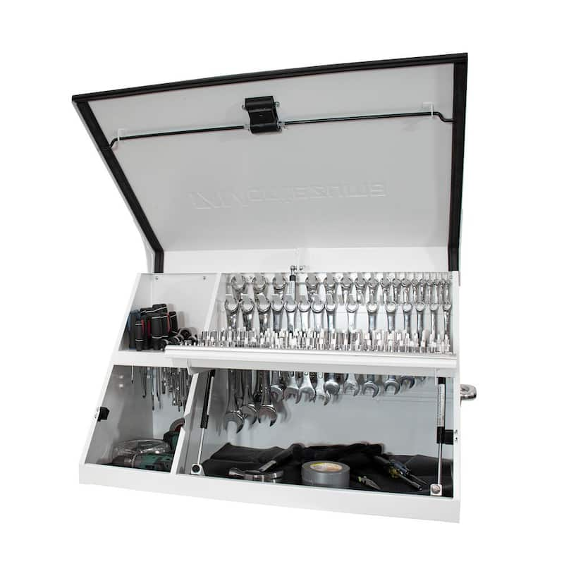 37 in. W x 18 in. D Portable White Triangle Top Tool Chest for Sockets, Wrenches and Screwdrivers