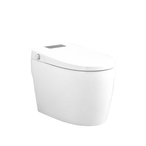 Lycvki 26 in. 1-piece 1.28 GPF Auto Flush Elongated Smart Toilet in White Seat Included with LED Display, Self-Cleaning Nozzle