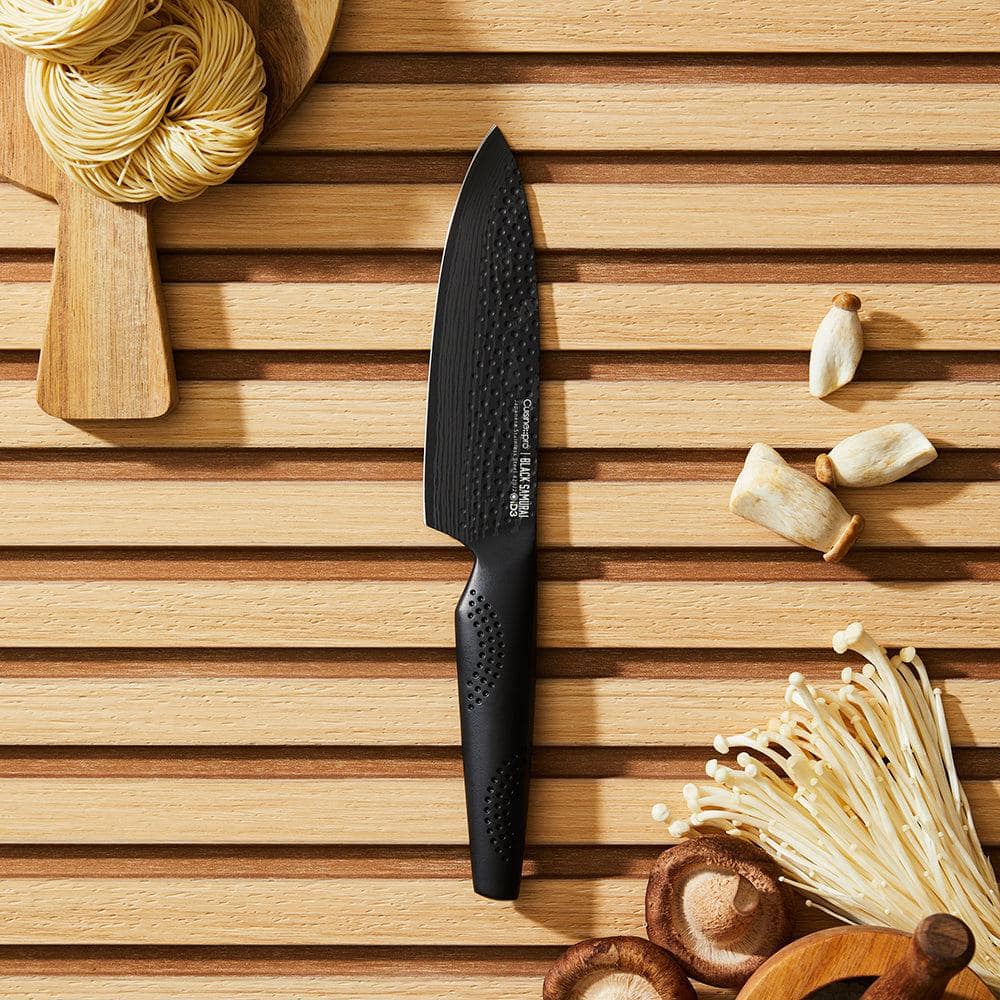 iD3 6 in. Steel Full Tang Black Samurai Chef's Knife - thumbnail 2