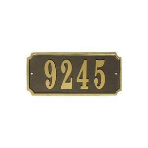 Waterford Rectangle Cast Aluminum Address Plaque in Bronze Color with Gold Trim