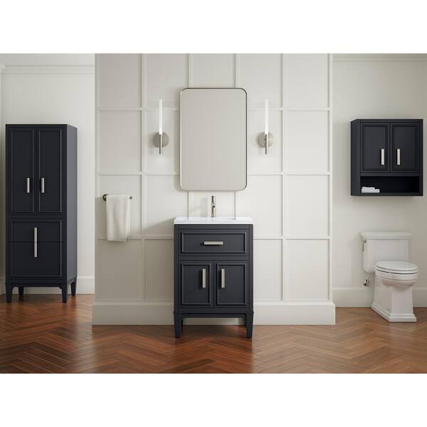 KOHLER Southerk 24 in. W Linen Cabinet in Slate Grey