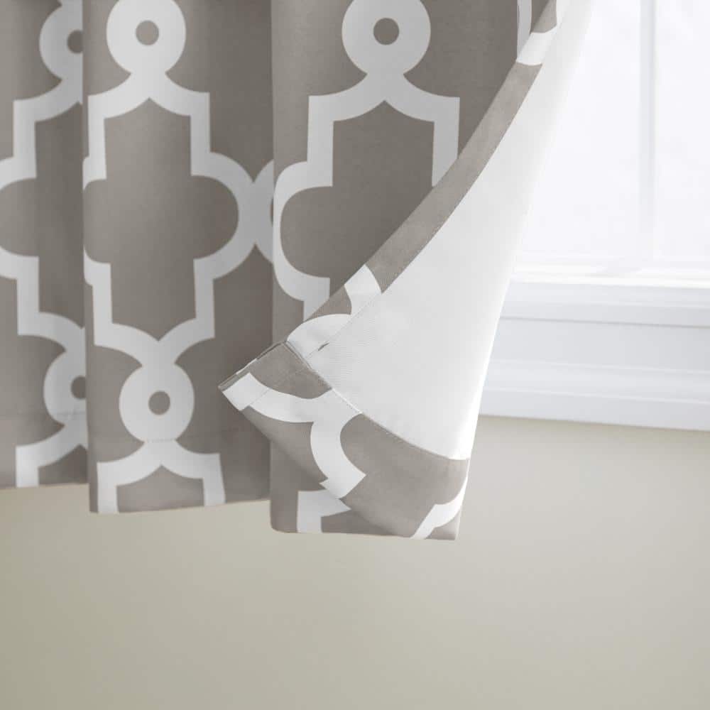 Silver and Mecca Orange Polyester Blackout Grommet Window Panels