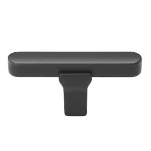 2-1/4 in. Matte Black Finish Solid Flat T-Bar Cabinet Knob (10-Pack)
