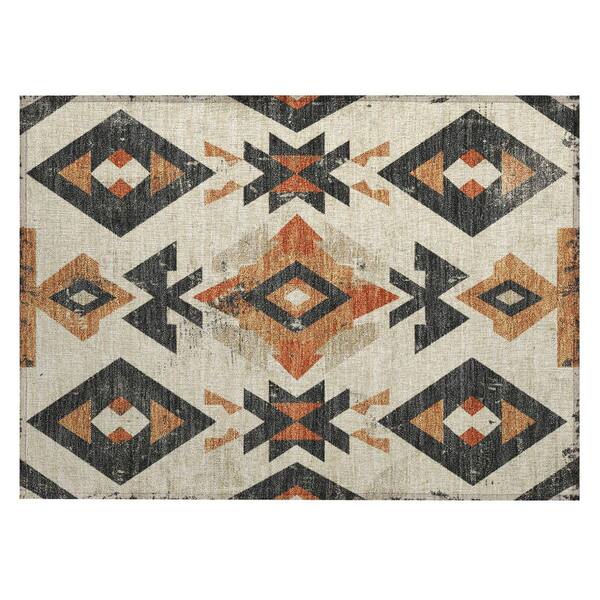 Chantille Machine Washable Indoor/Outdoor Abstract ACN1882 Ivory 2 ft. x 3 ft. Accent Rug