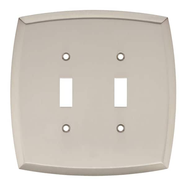 Liberty Amherst Decorative Double Light Switch Cover, Satin Nickel