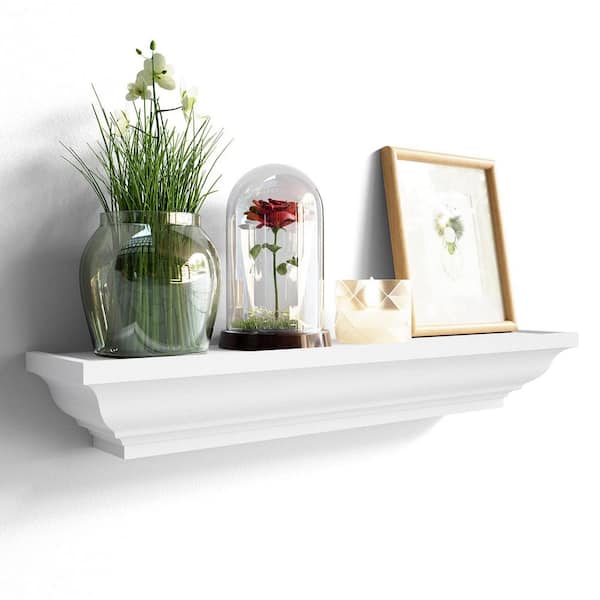 White Floating Shelf, Modern Sleek Decorative Shelf | Spark Shell