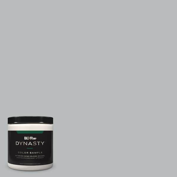 BEHR DYNASTY 8 oz. #PPU18-05 French Silver One-Coat Hide Semi-Gloss Enamel Stain-Blocking Interior/Exterior Paint and Primer Sample