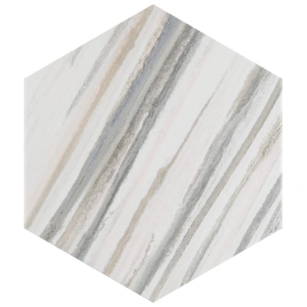 Merola Tile Flow Hex Grey 8-5/8 in. x 9-7/8 in. Porcelain Floor and Wall Tile (11.5 sq. ft./Case)
