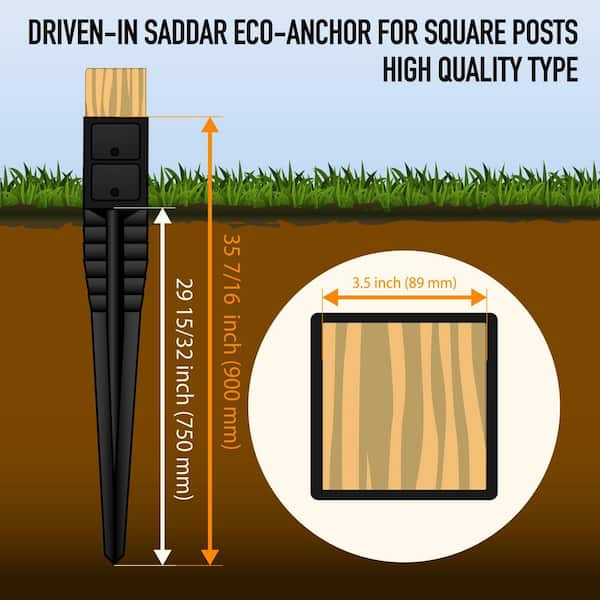 Hammer-in SADDAR Eco Fence Post Spikes for Square Post High Quality Type