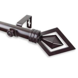 28 in. - 48 in. Telescoping 1 in. Single Curtain Rod Kit in Mahogany with Lenore Finial