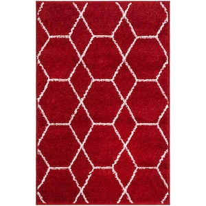 Trellis Frieze Red/Ivory 2 ft. x 3 ft. Geometric Area Rug
