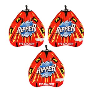 Ripper 2 Rider Nylon Inflatable Towable Boat Floats in Red (3-Pack)