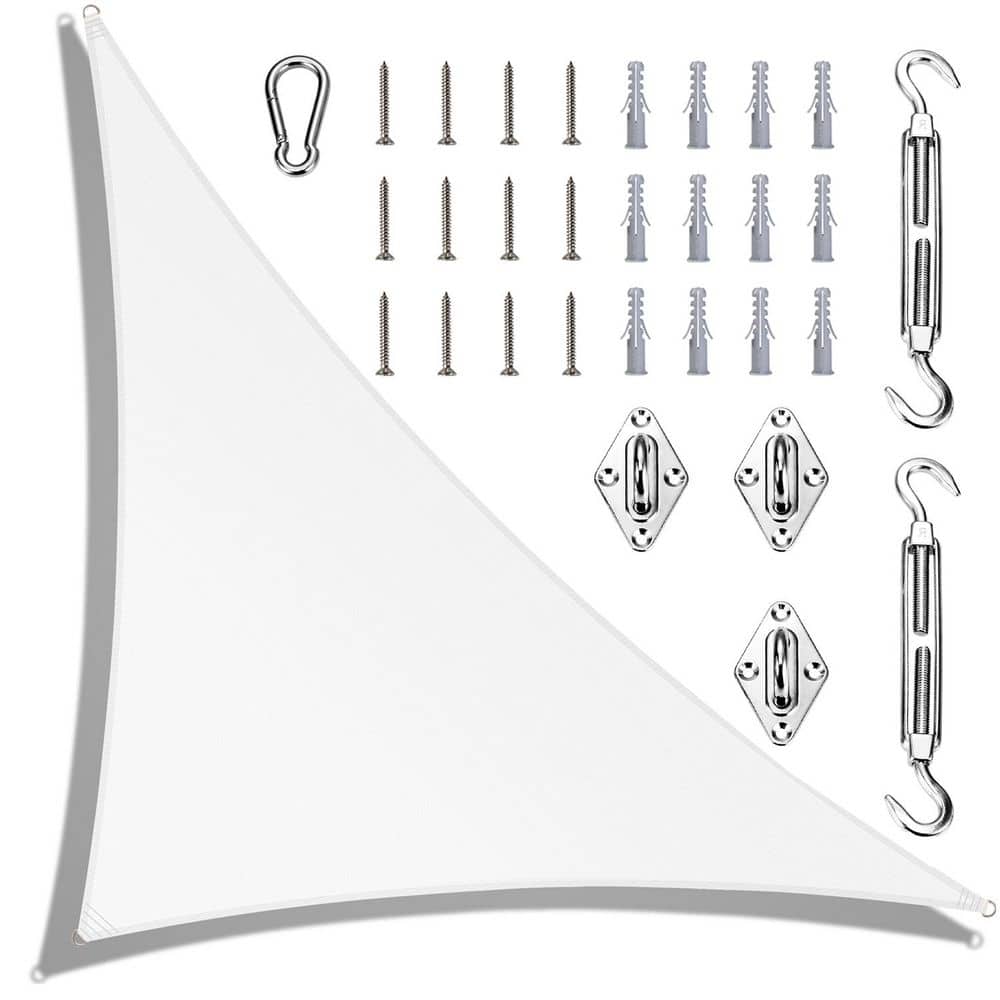 12 ft. x 12 ft. x 17 ft. Right Triangle Sun Shade Sail with Hardware Kit-White price history on PriceWatchPro