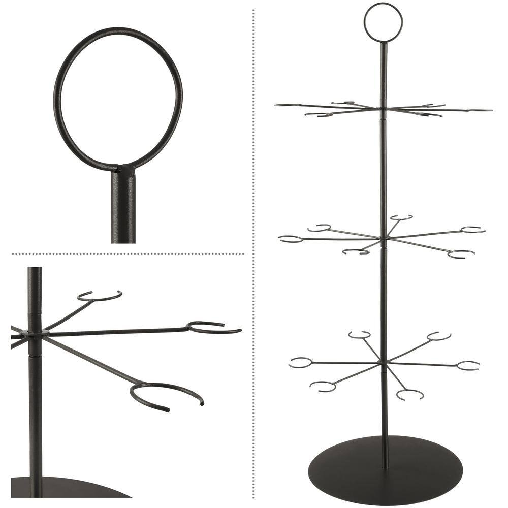 Lavish Home Black 3-Tier Iron Cocktail Tree Stand
