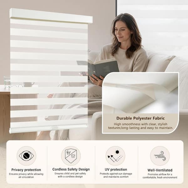 Reviews for Aosky Zebra Blinds Cordless Shades-Dual Layer Light