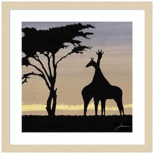 "Savanna Giraffes IV" by James Burghardt 1-Piece Wood Framed Giclee Travel Art Print 17 in. x 17 in.