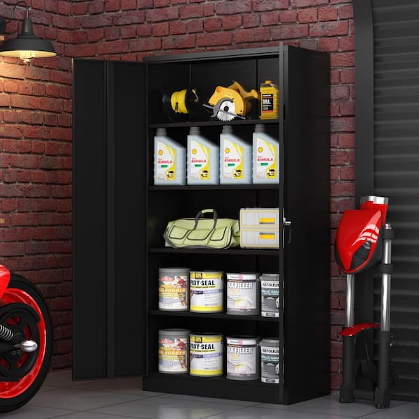 72Storage Cabinet with Wheels for Garage Office Kitchen