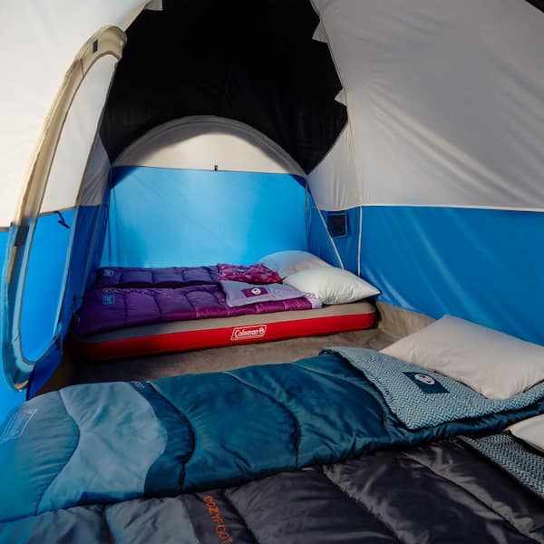 Coleman 8-Person Montana Cabin Camping Tent with Hinged Door, Blue