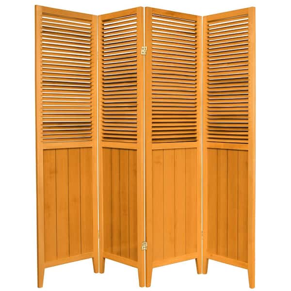 Oriental Furniture 6 ft. Honey 4-Panel Room Divider
