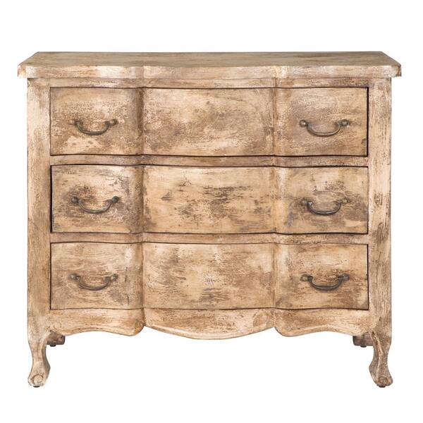 Yosemite Home Decor 3-Drawer Brown and Soft Gray Chest of Drawers
