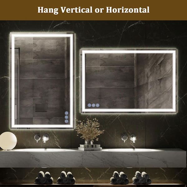 XRAMFY 47.6 in. W x 31.5 in. H LED Frameless Bathroom Vanity