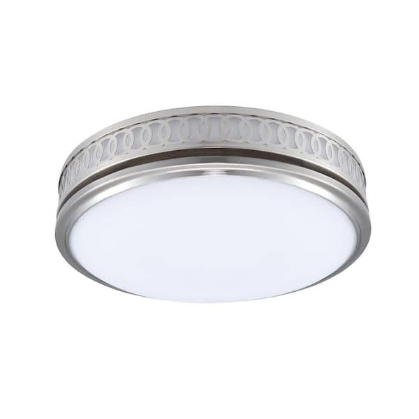 GOOD HOUSEKEEPING Sydney Decorative 110 CFM 1.8 Sones Decorative Bathroom Ventilation Exhaust Fan with Lighting in Brushed Nickel
