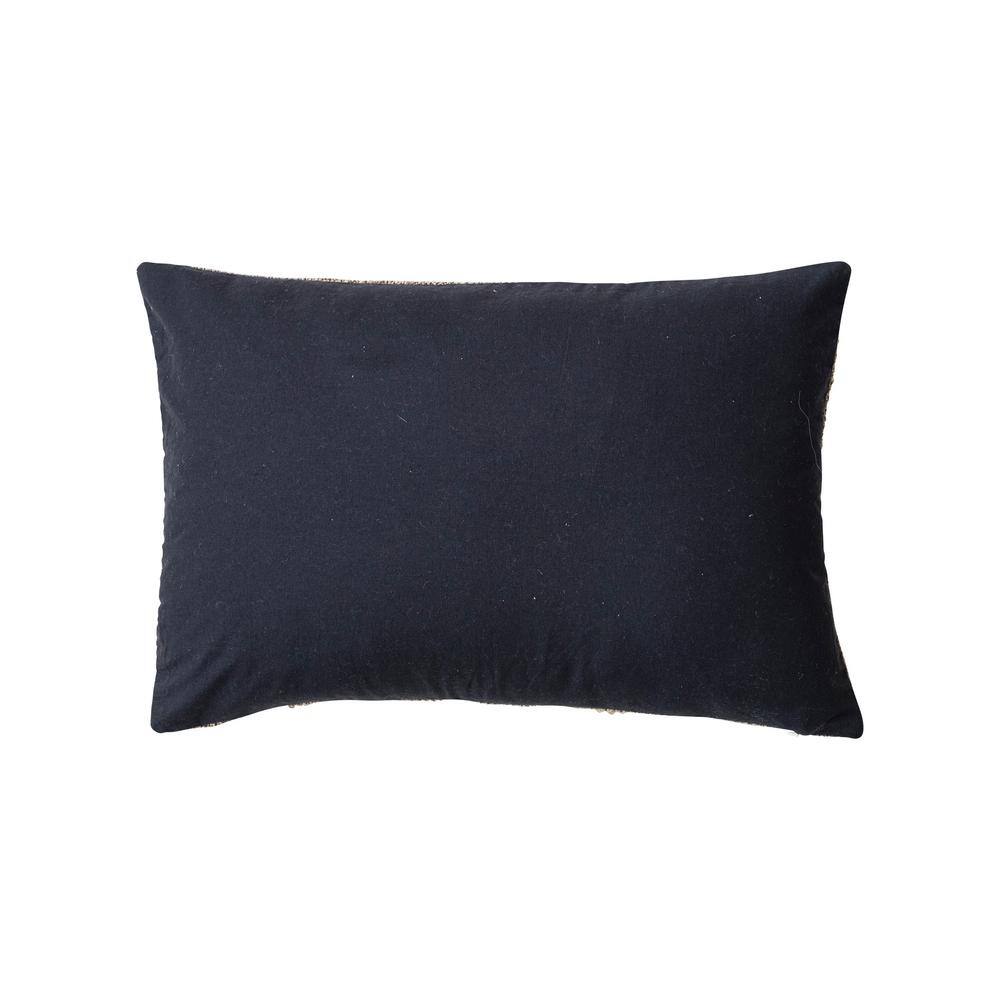 Tan and Brown Woven Botanical Lumbar Pillow