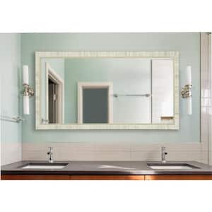 30 in. W x 65 in. H Framed Rectangular Bathroom Vanity Mirror in Ivory