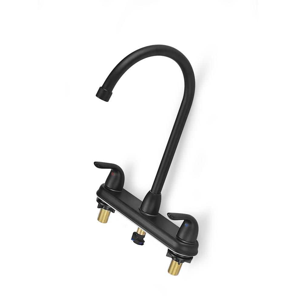 Matte Black Stainless Steel High-Arc Kitchen Faucet with Pull-out Spray