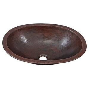 Wallace 19 in. Undermount or Drop-In Solid Copper Bathroom Sink in Aged Copper