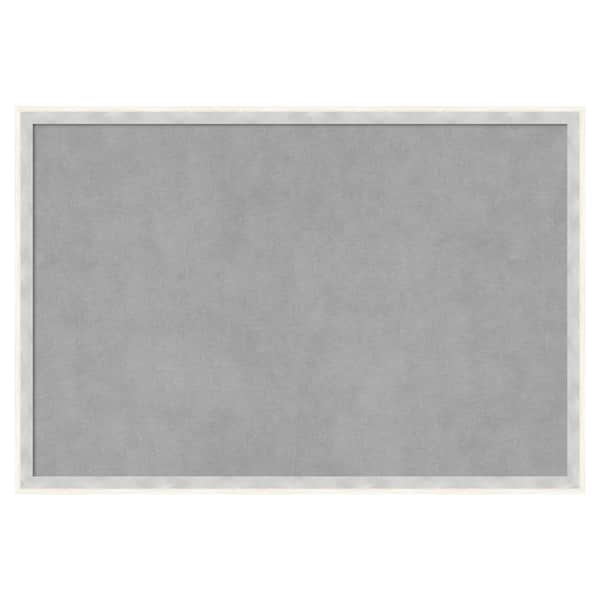 Amanti Art Paige White Silver 25 in. x 17 in Framed Magnetic Board