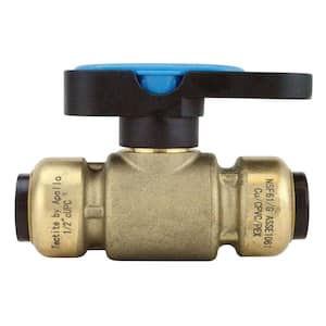1/2 in. Brass Push-To-Connect Compact Ball Valve with Lockable Handle