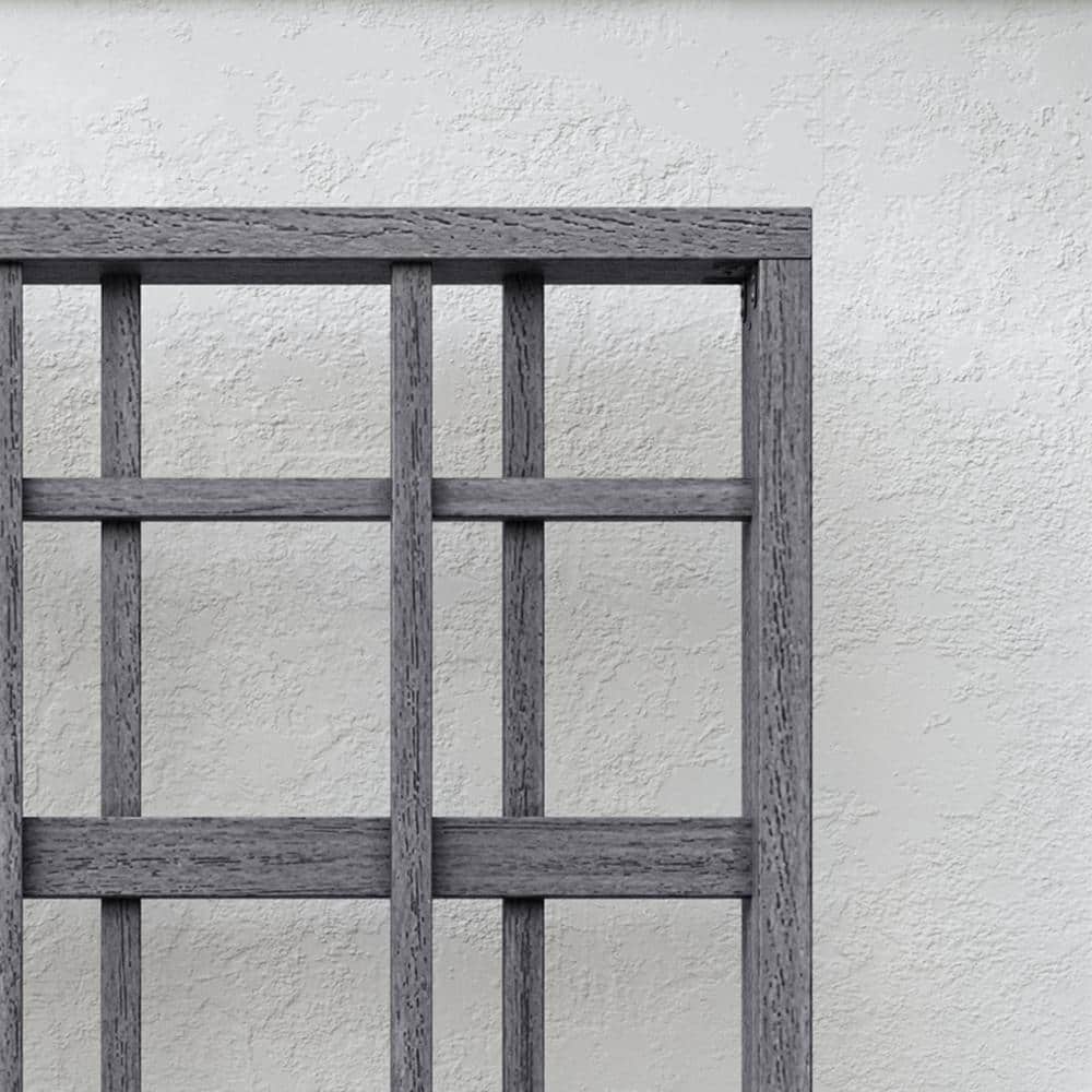 84'' Slate Gray Vinyl Lattice Panel Trellis
