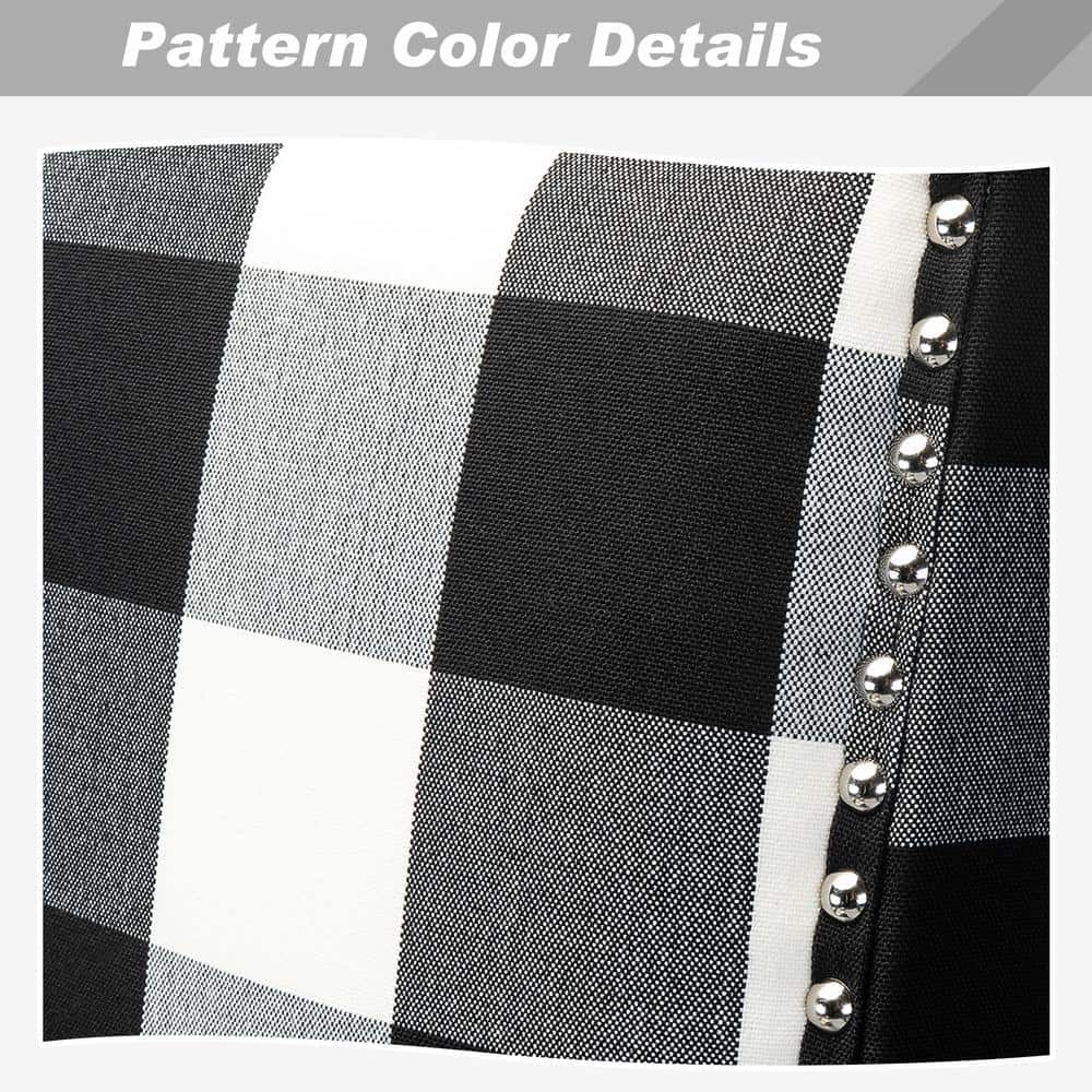 Classic Black Buffalo Plaid Armchair with Nailhead Trim