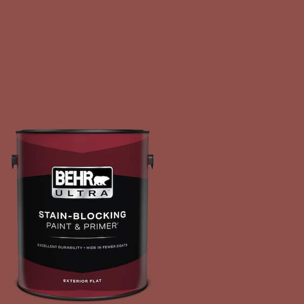 BEHR ULTRA 1 gal. #S140-6 Moroccan Ruby Flat Exterior Paint & Primer