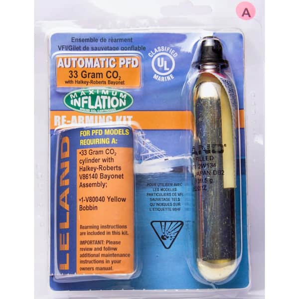 Unbranded Leland 33-Gram Inflatable Life Vest Rearming Kit with Bayonet - Auto