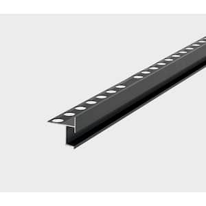 Npeldano Aura matt black 0.5 in. D x 0.5 in. W x 98.4 in. L stair nosing Aluminum Molding and Transition Trim