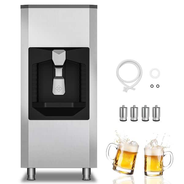 22.2in.Freestanding Commercial Ice Maker Bin 200lbs.Storage 0lbs./24 H Stainless Steel Ice Maker Full Size Cubes,Crusher