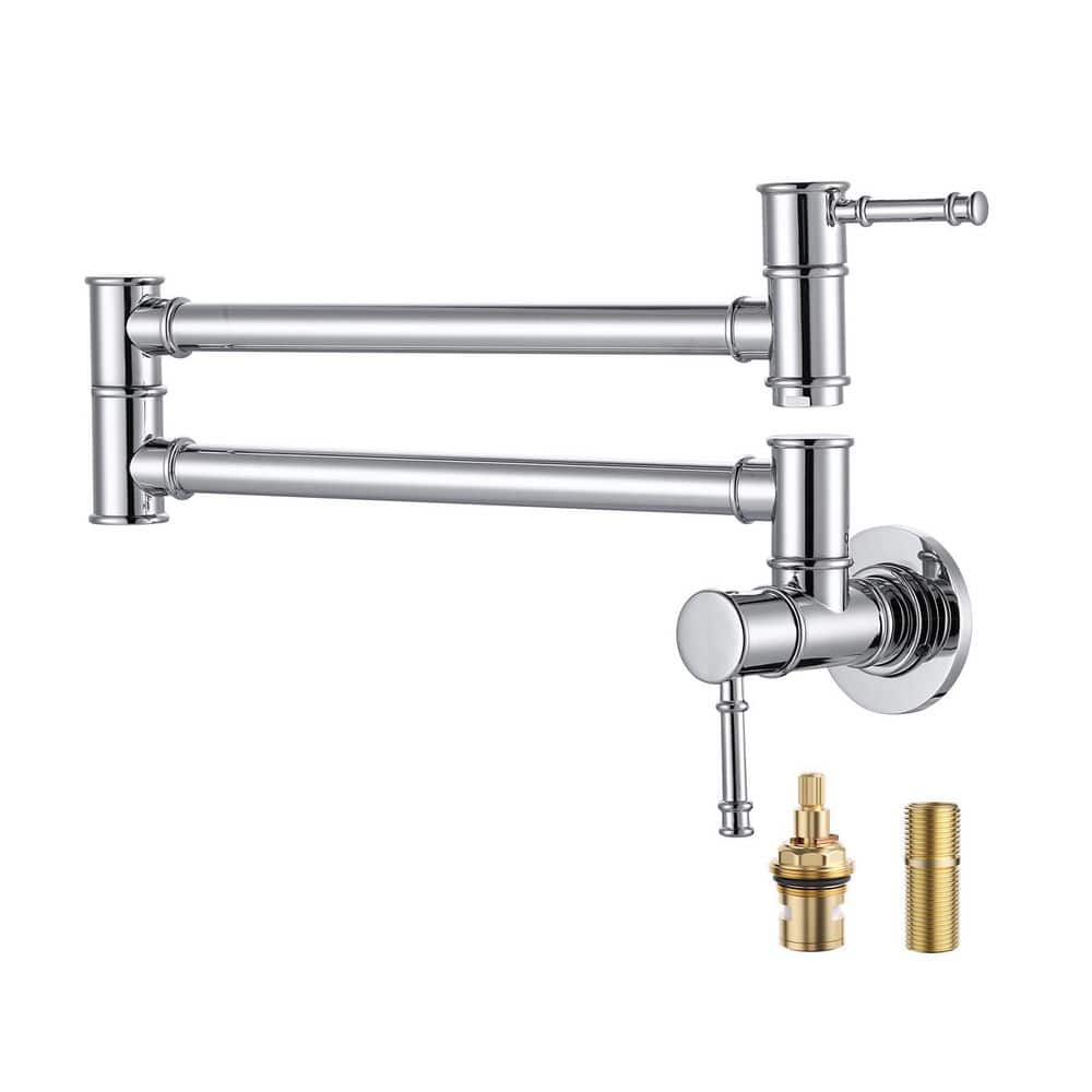 Wall Mounted Pot Filler with Double Handle in Polished Chrome price history on PriceWatchPro