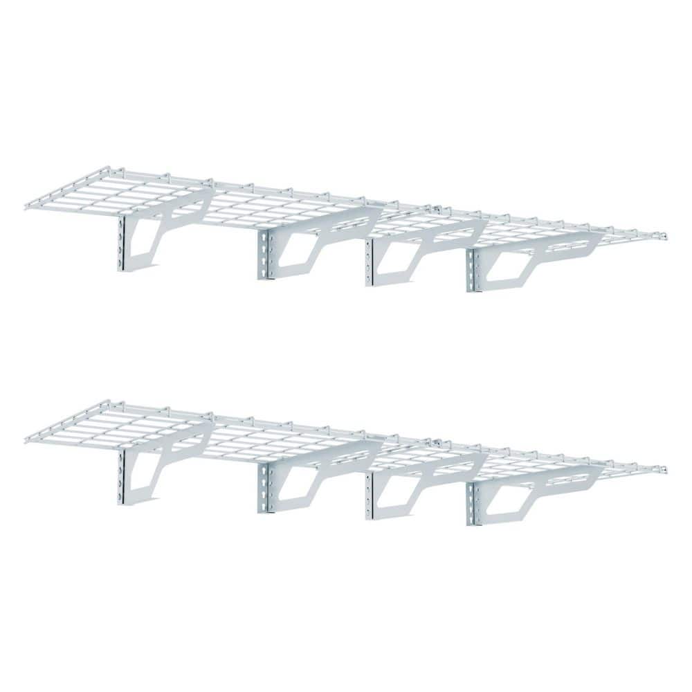 The  72 in. W x 24 in. D 800 lbs Heavy Duty Garage Wall Shelf Steel Storage Rack with Brackets in White (2 pack) price history on PriceWatchPro