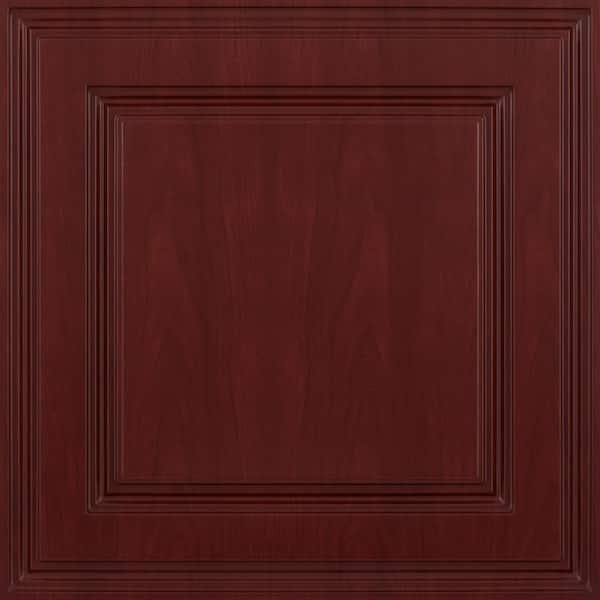 Ceilume Stratford Faux Wood-Cherry 2 ft. x 2 ft. Decorative