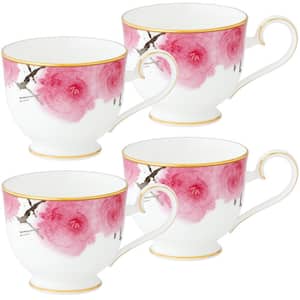7 3/4 oz. White Yae Bone China Tea Cups (Set of 4)