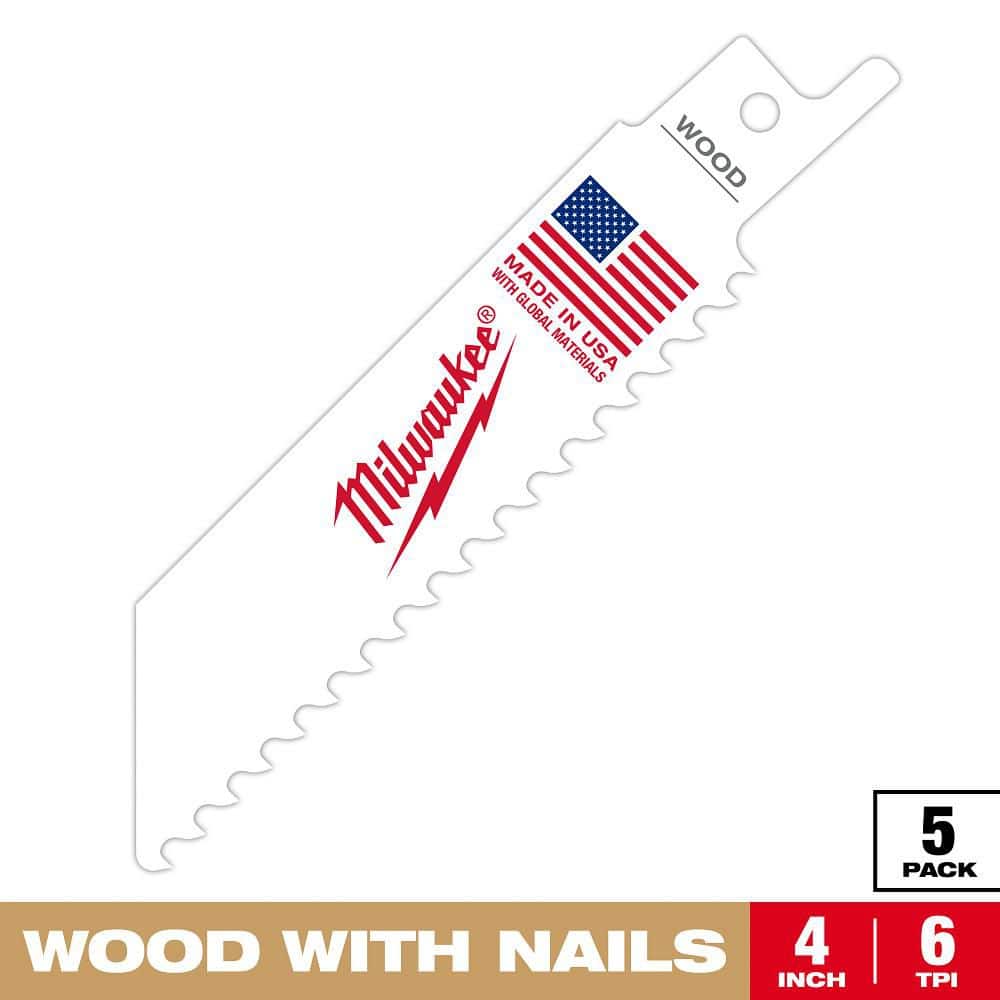 Milwaukee 4 in. 5 TPI Wood Cutting HACKZALL Reciprocating Saw