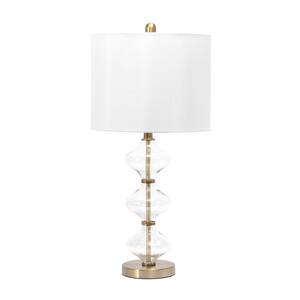 Brixen 28 in. Gold Glass Contemporary Table Lamp with Shade (Set of 2)