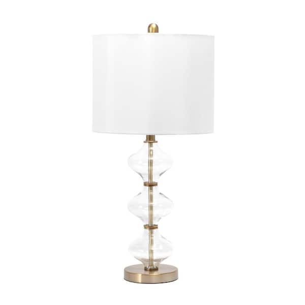 nuLOOM Brixen 28 in. Gold Glass Contemporary Table Lamp with Shade (Set of 2)